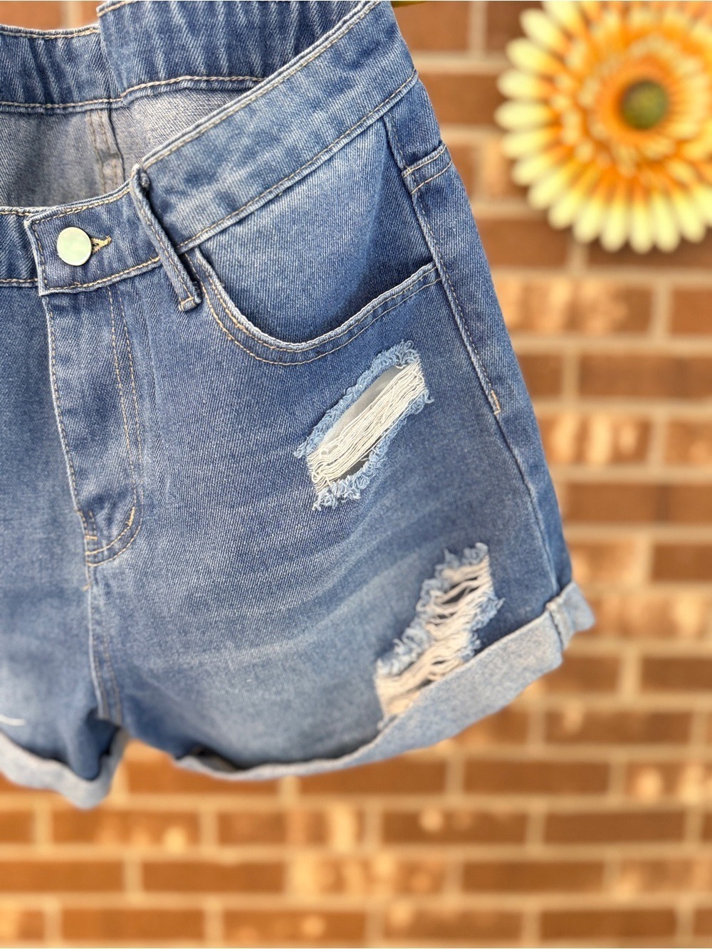 SHEIN Women's High Waist Denim Shorts Size 30 - Picture 6 of 15